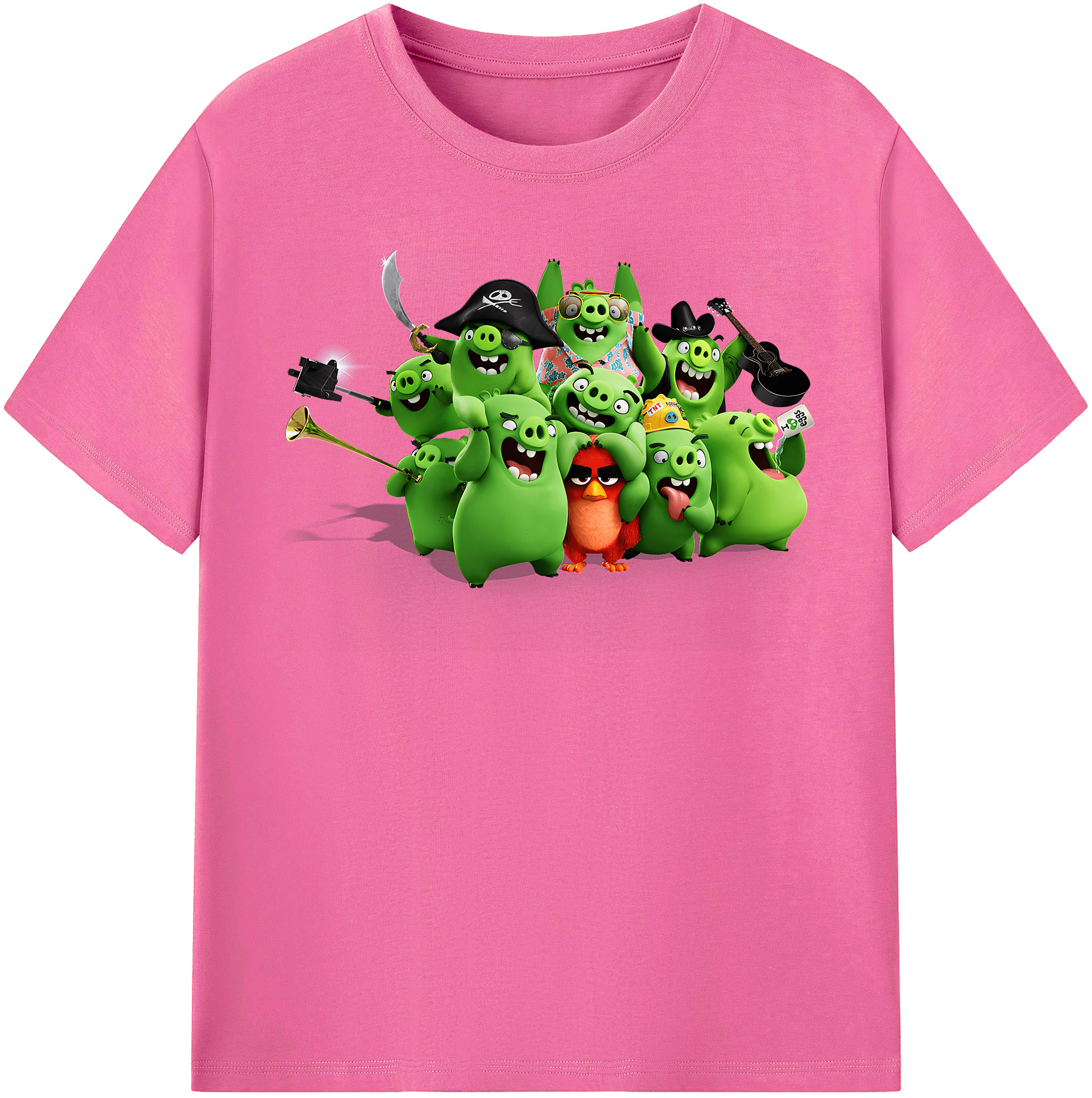 （画像用） Angry Birds アングリーバード レディースカジュアルプリントTシャツ（綿100％）
